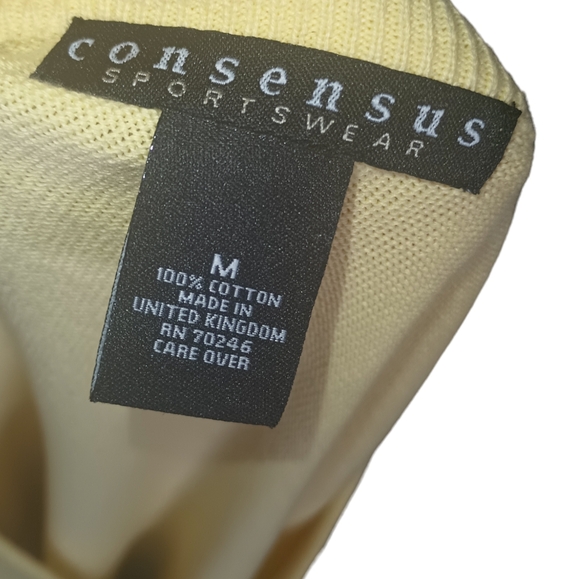 Vintage Consensus Sportswear V-Neck Lemon Yellow Sweater - Picture 5 of 6